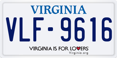 VA license plate VLF9616