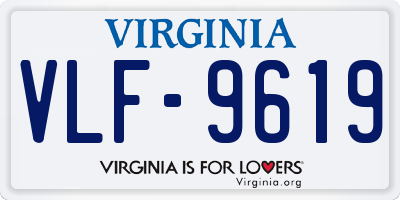 VA license plate VLF9619
