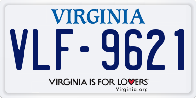 VA license plate VLF9621
