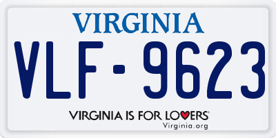 VA license plate VLF9623