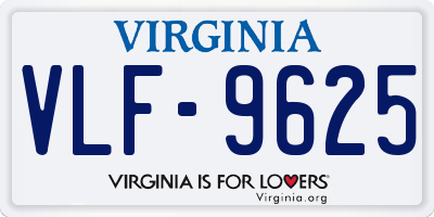 VA license plate VLF9625