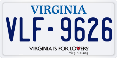 VA license plate VLF9626