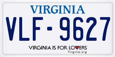 VA license plate VLF9627