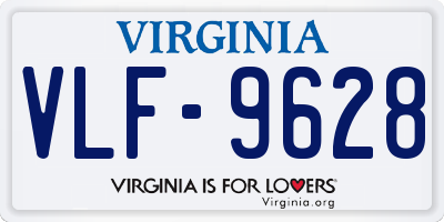 VA license plate VLF9628