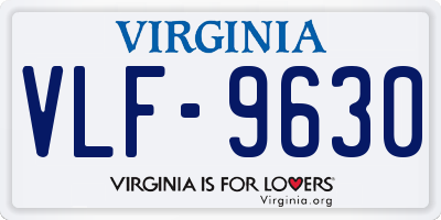 VA license plate VLF9630