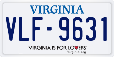 VA license plate VLF9631
