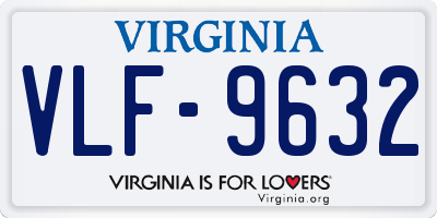 VA license plate VLF9632