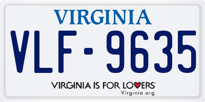 VA license plate VLF9635