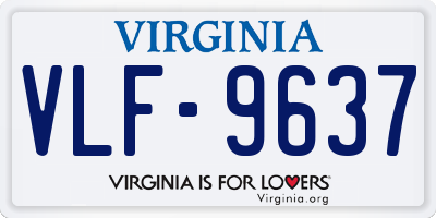 VA license plate VLF9637