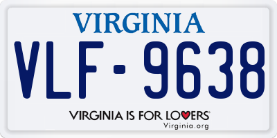 VA license plate VLF9638