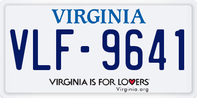 VA license plate VLF9641
