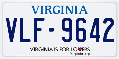 VA license plate VLF9642
