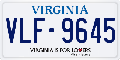 VA license plate VLF9645