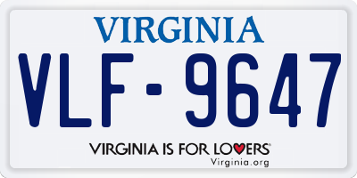 VA license plate VLF9647