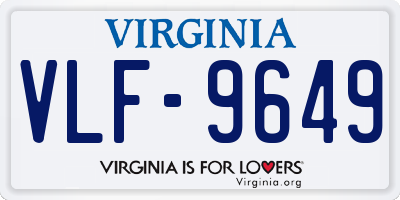 VA license plate VLF9649