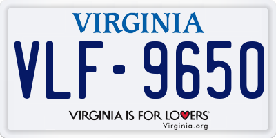 VA license plate VLF9650