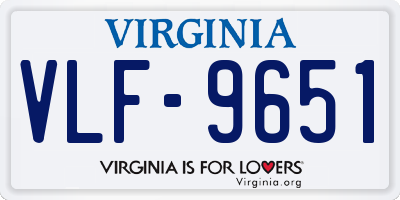 VA license plate VLF9651