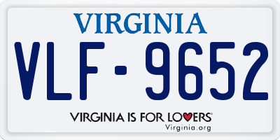 VA license plate VLF9652