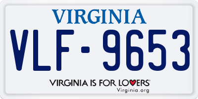 VA license plate VLF9653