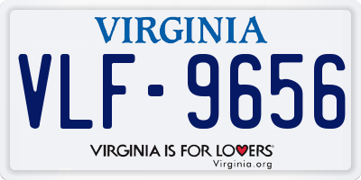 VA license plate VLF9656