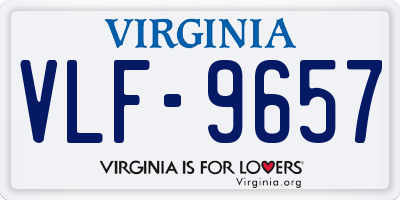 VA license plate VLF9657