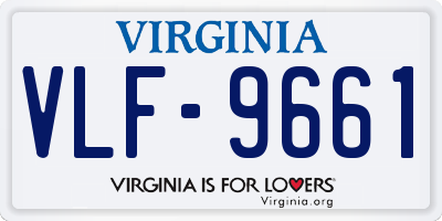 VA license plate VLF9661