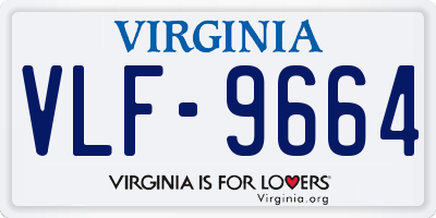 VA license plate VLF9664