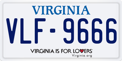 VA license plate VLF9666