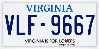 VA license plate VLF9667