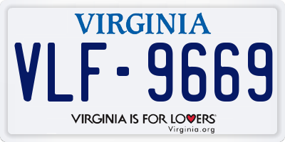 VA license plate VLF9669