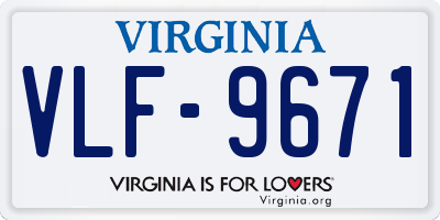 VA license plate VLF9671