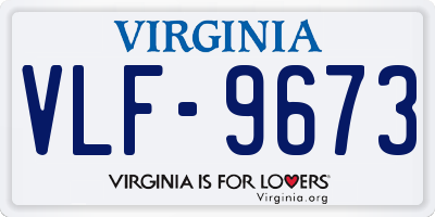 VA license plate VLF9673