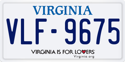 VA license plate VLF9675