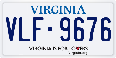VA license plate VLF9676