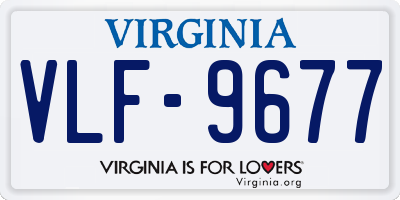 VA license plate VLF9677
