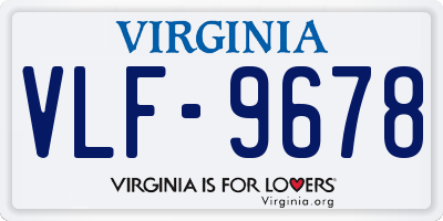 VA license plate VLF9678