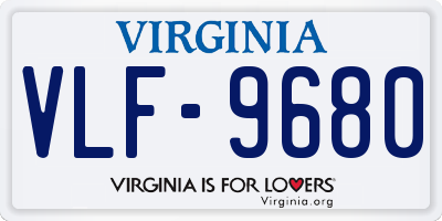 VA license plate VLF9680