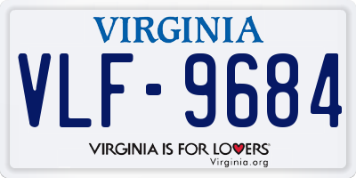 VA license plate VLF9684