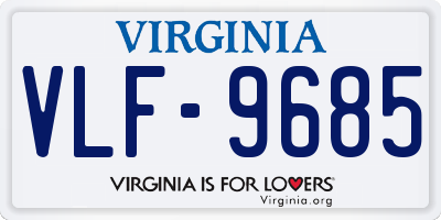 VA license plate VLF9685