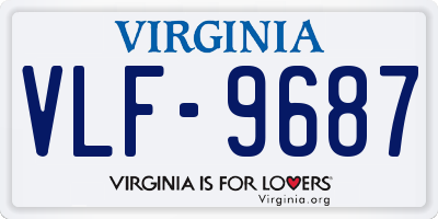VA license plate VLF9687