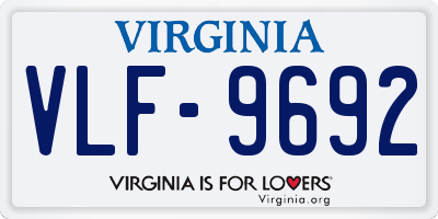VA license plate VLF9692