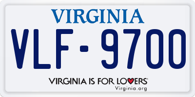 VA license plate VLF9700