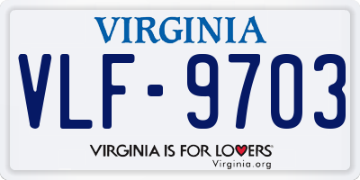 VA license plate VLF9703