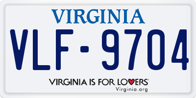VA license plate VLF9704