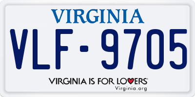 VA license plate VLF9705