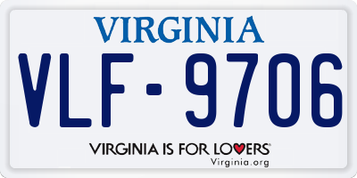 VA license plate VLF9706