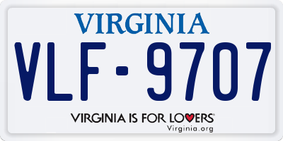 VA license plate VLF9707