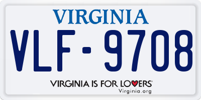 VA license plate VLF9708