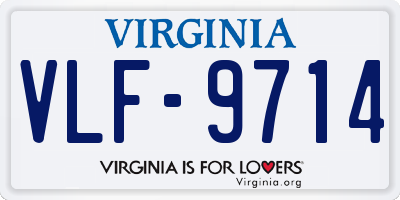 VA license plate VLF9714