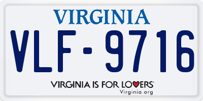 VA license plate VLF9716